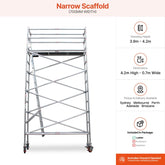 3.9m – 4.2m Narrow Aluminium Mobile Scaffold Base Tower